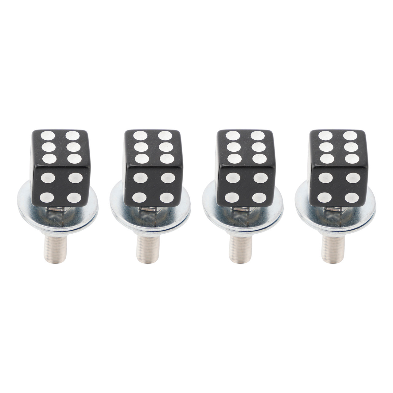 4x Custom DICE License Plate Bolt Screw Black Plastic Motorcycle