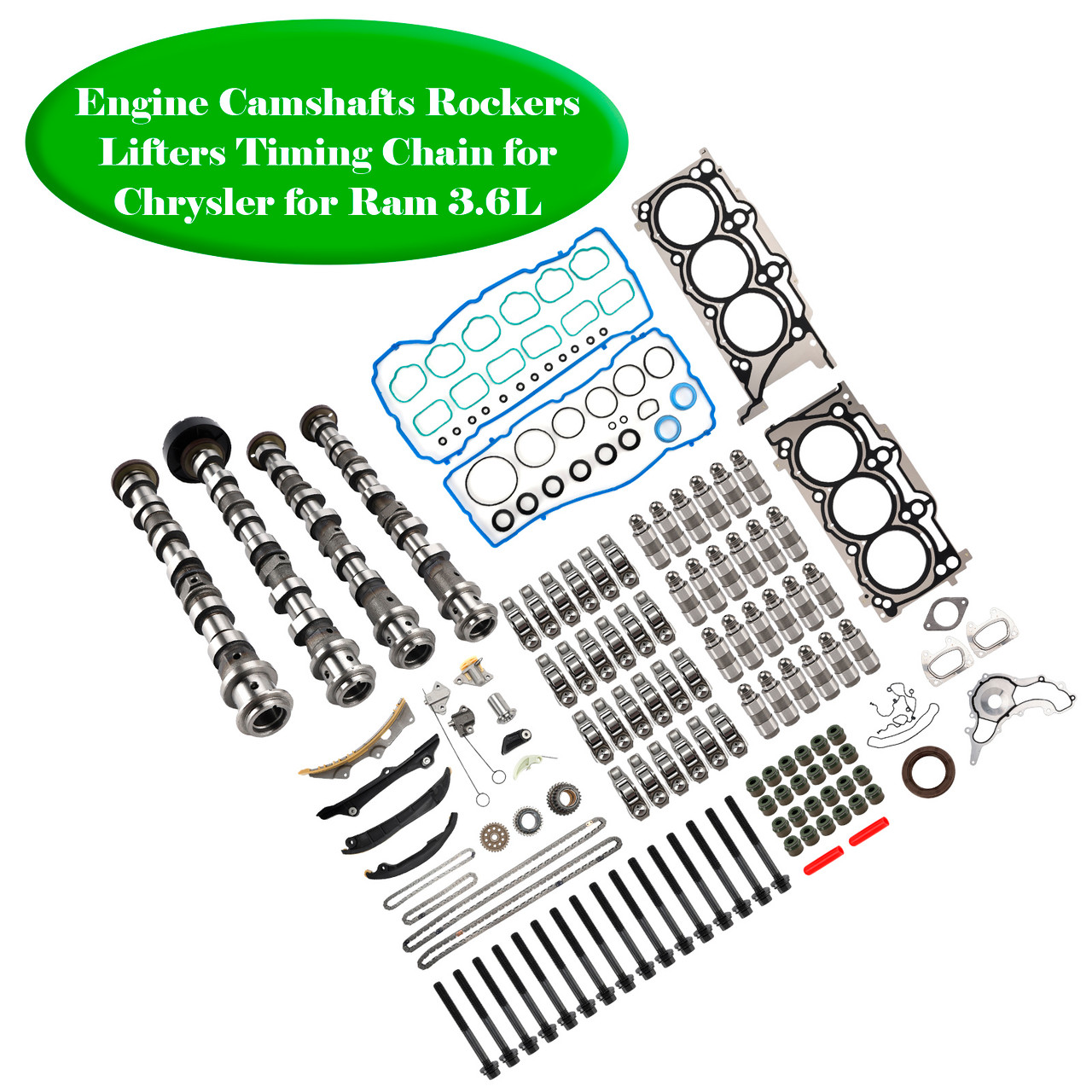 2013-2016 Dodge Ram 1500 3.6L V6 Engine Camshafts Rockers Lifters Timing Chain 5184377AG 5184378AG Generic 2013-2016 Dodge Ram 1500 3.6L V6 Engine Camshafts Rockers Lifters Timing Chain 5184377AG 5184378AG Generic