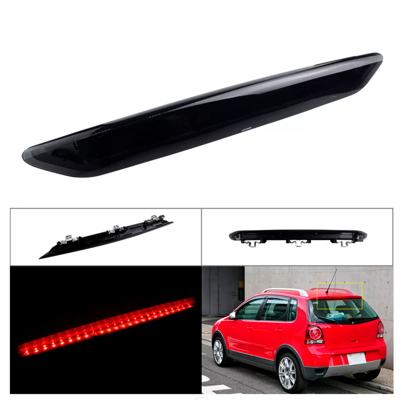 2002-2009 VW Polo MK4 IV Hatchback Rear LED High Level Third Brake Light Stop Lamp Black Generic