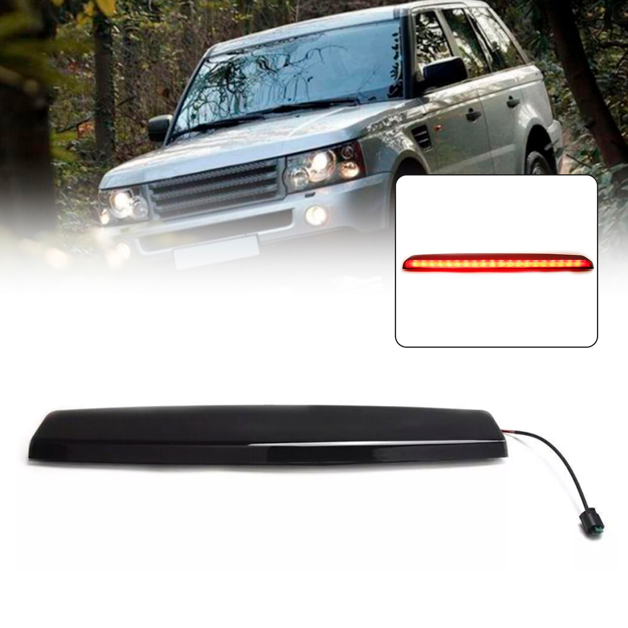 2006-2009 Range Rover Sport L320 Lens LED High Mount 3rd Brake Light XFG000071 Black Generic