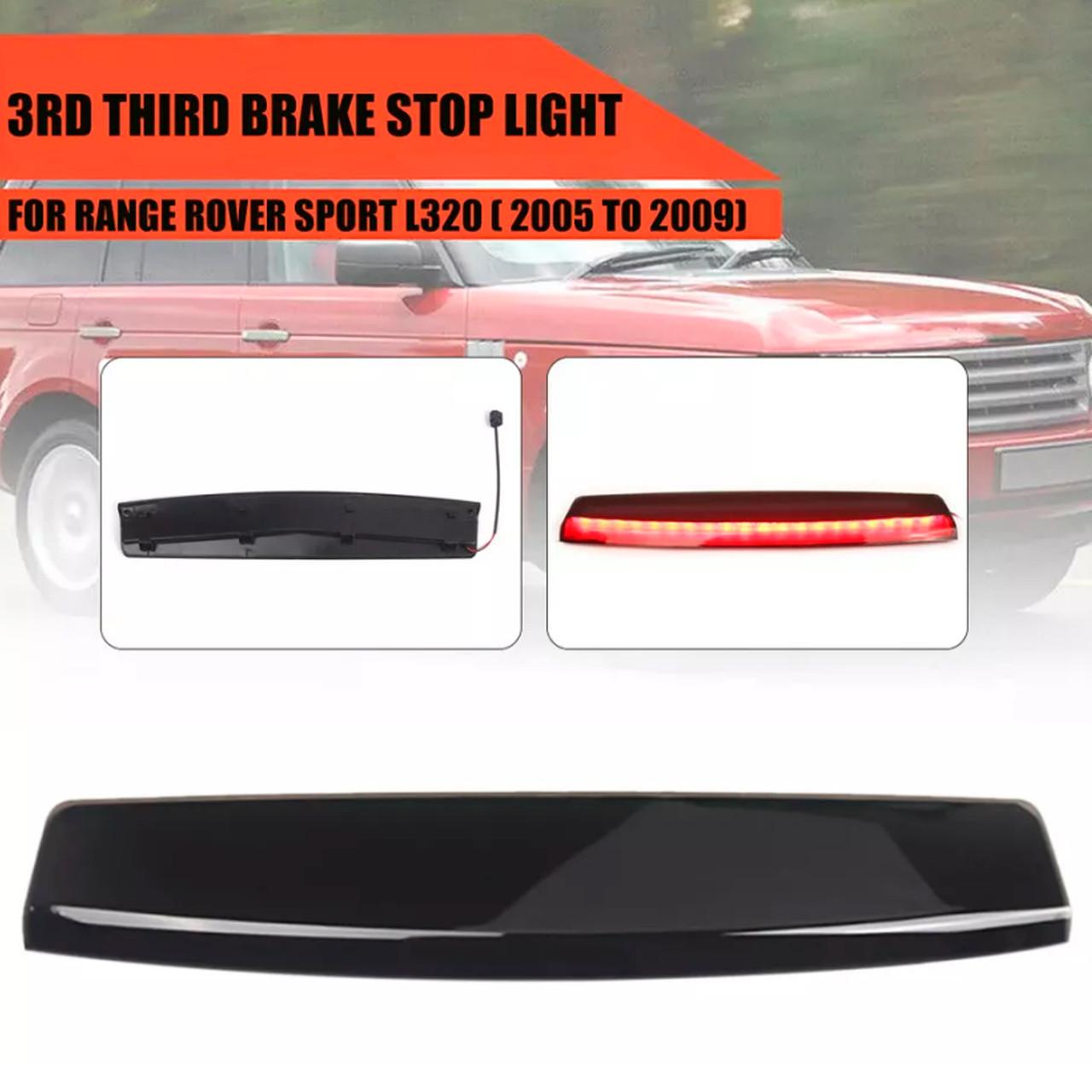 2006-2009 Range Rover Sport L320 Lens LED High Mount 3rd Brake Light XFG000071 Black Generic