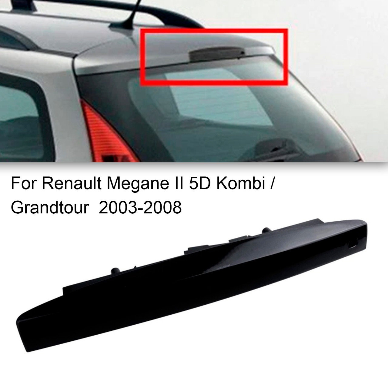 2003-2008 Renault Megane II 5D Kombi/ Grandtour Lens LED Rear Third Brake Stop Light Black 8200175538 Generic