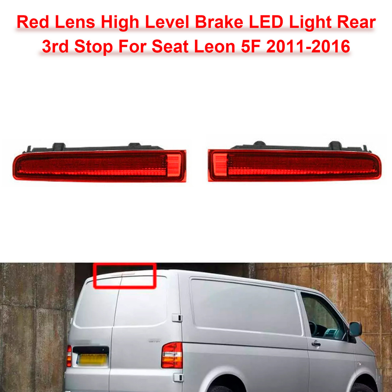 2003-2015 VW T5 Transporter Caravelle Multivan MK V 3rd High Level Rear Brake Light Barn 4 Door 7H0945097B Red Generic
