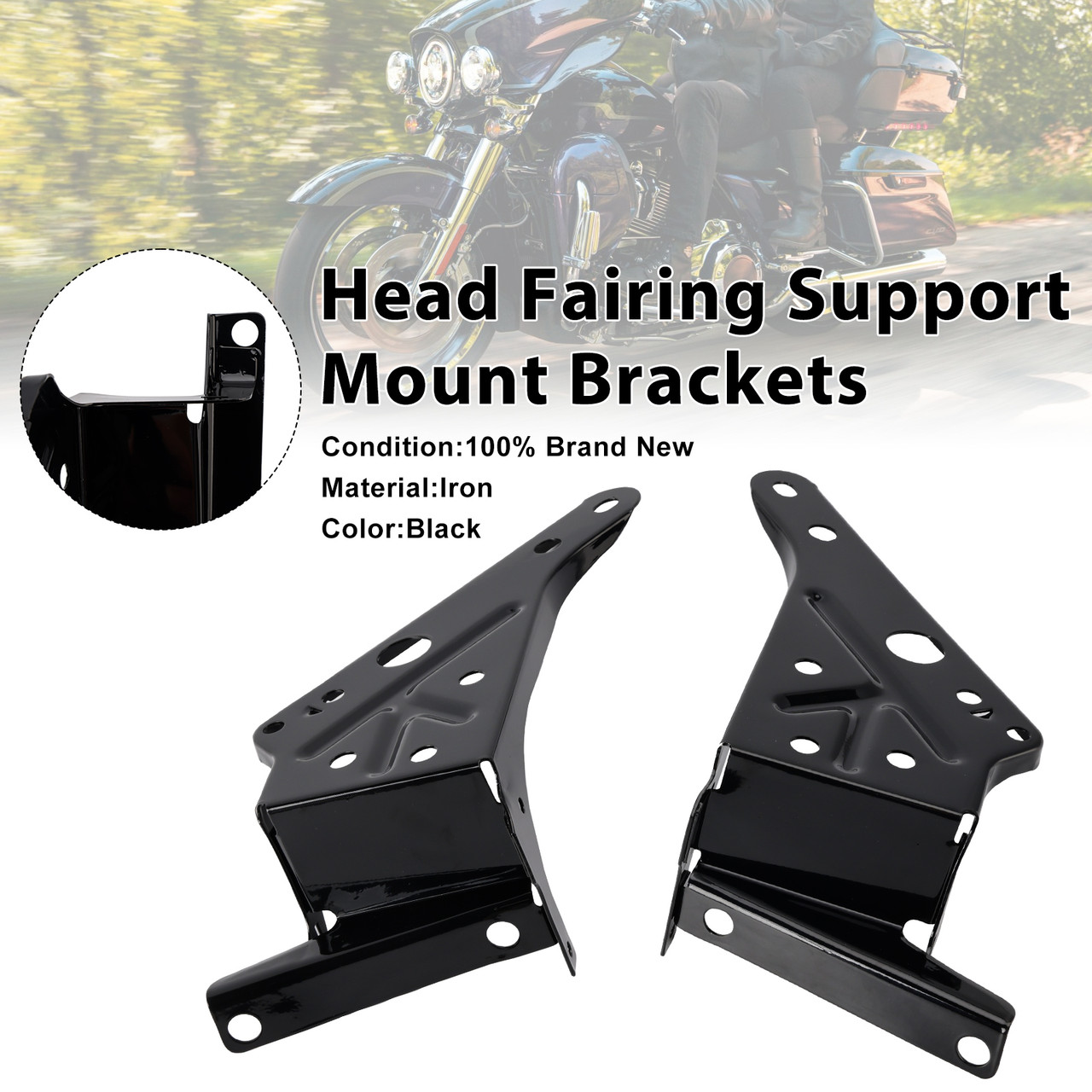 2014-2023 Harley Touring street Glide Head Fairing Support Mount Brackets 57000169 57000170 Generic 2014-2023 Harley Touring street Glide Head Fairing Support Mount Brackets 57000169 57000170 Generic