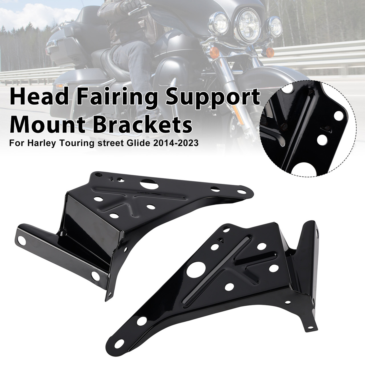 2014-2023 Harley Touring street Glide Head Fairing Support Mount Brackets 57000169 57000170 Generic 2014-2023 Harley Touring street Glide Head Fairing Support Mount Brackets 57000169 57000170 Generic