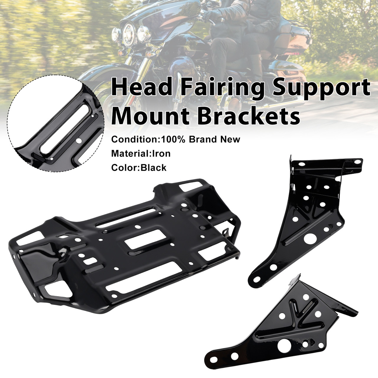 2014-2023 Harley Touring street Glide 1 Set Head Brackets 57000186 57000169 57000170 Generic 2014-2023 Harley Touring street Glide 1 Set Head Brackets 57000186 57000169 57000170 Generic