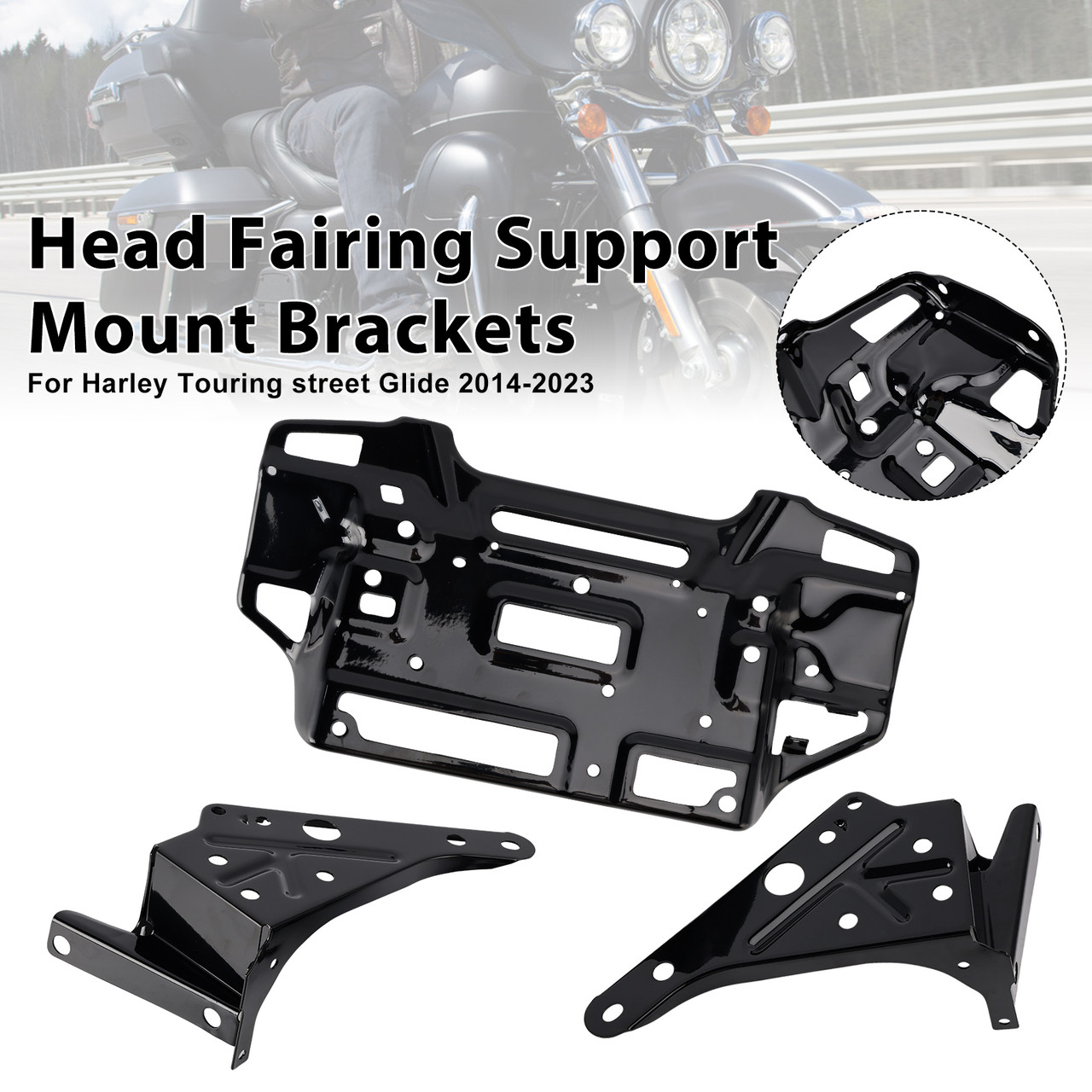 2014-2023 Harley Touring street Glide 1 Set Head Brackets 57000186 57000169 57000170 Generic 2014-2023 Harley Touring street Glide 1 Set Head Brackets 57000186 57000169 57000170 Generic