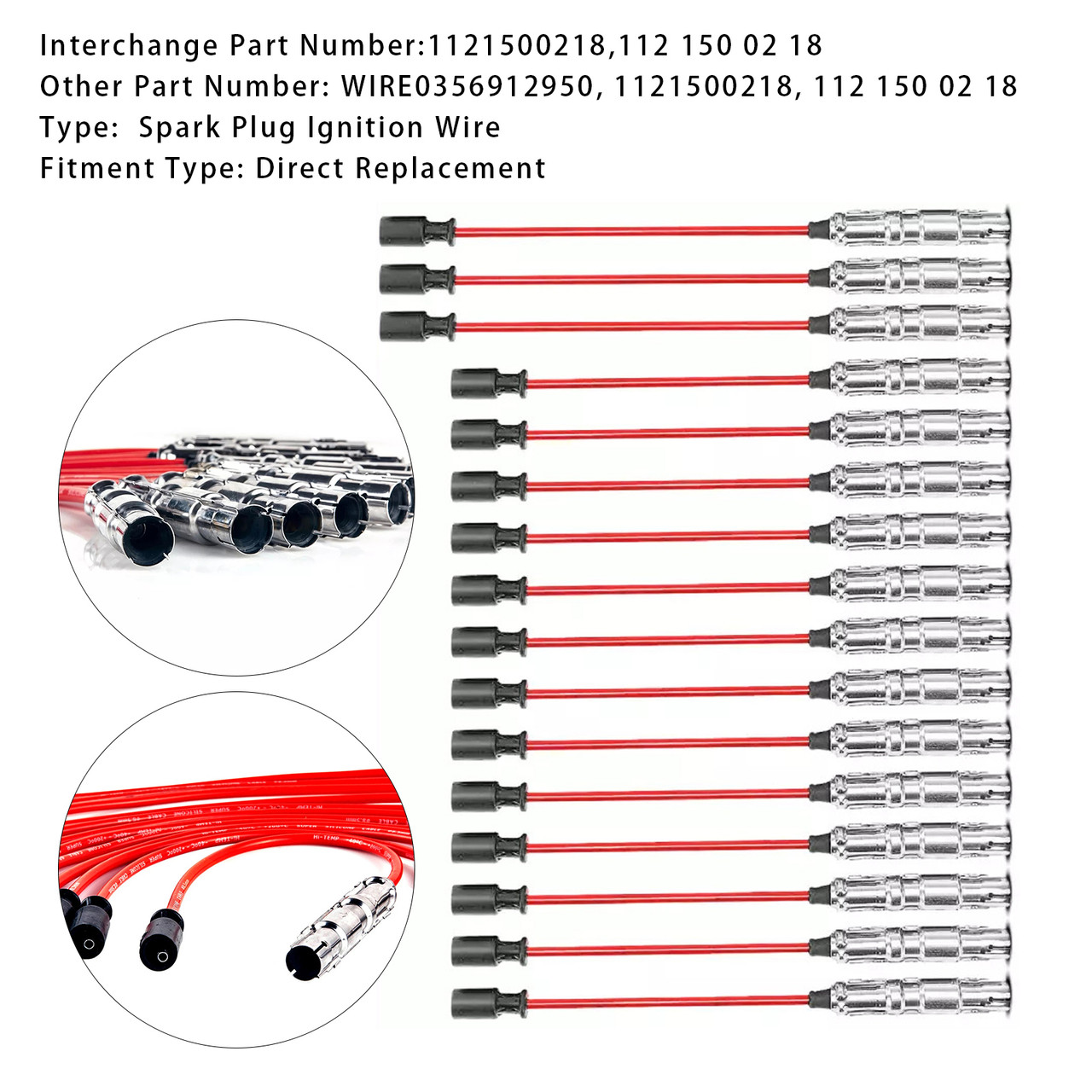 1998-2000 Mercedes-Benz C280 16pcs Spark Plug Ignition Wire Set 1121500218 Generic