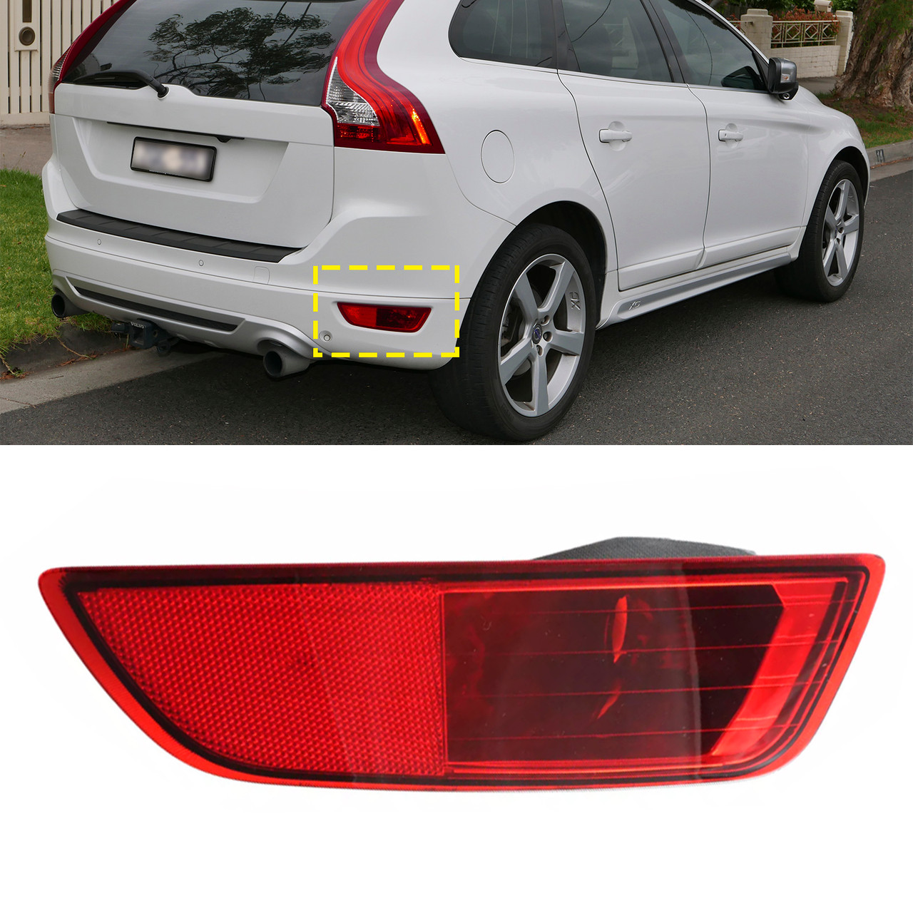 2008-2013 Volvo XC60 Right Rear Bumper Fog Light Lamp Reflector 30763322 Generic