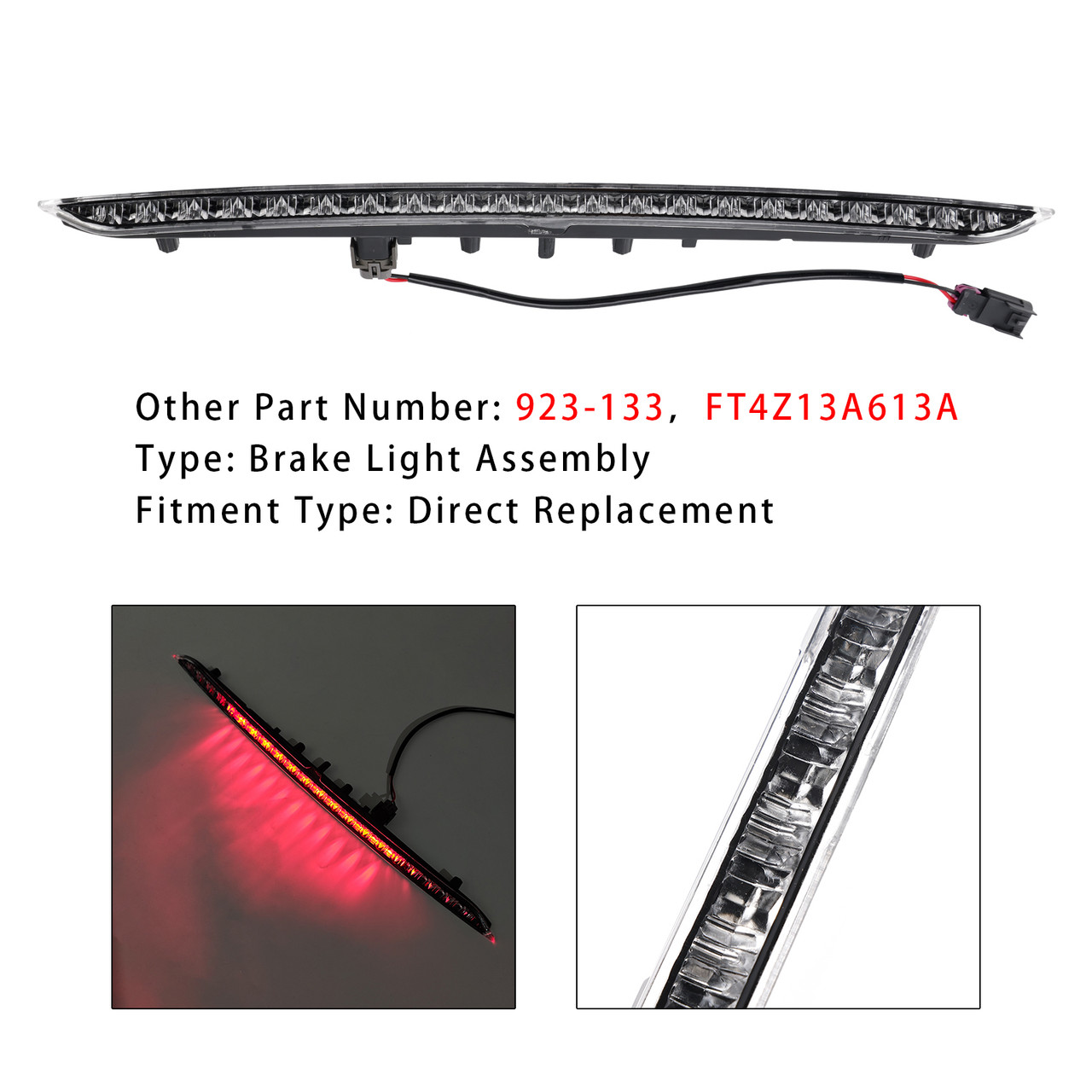 2015-2020 Ford Edge LED 3rd Third Brake Light Center Assembly 923-133 Generic