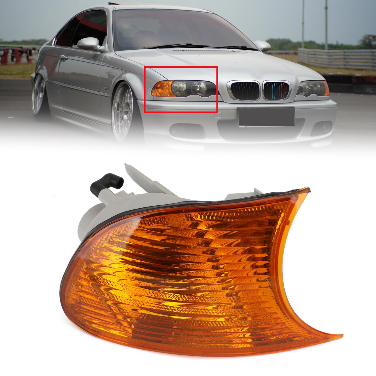 1998-2001 BMW 3 Series E46 2-Door Coupe Right Side Amber Corner Light 63126904299 Generic
