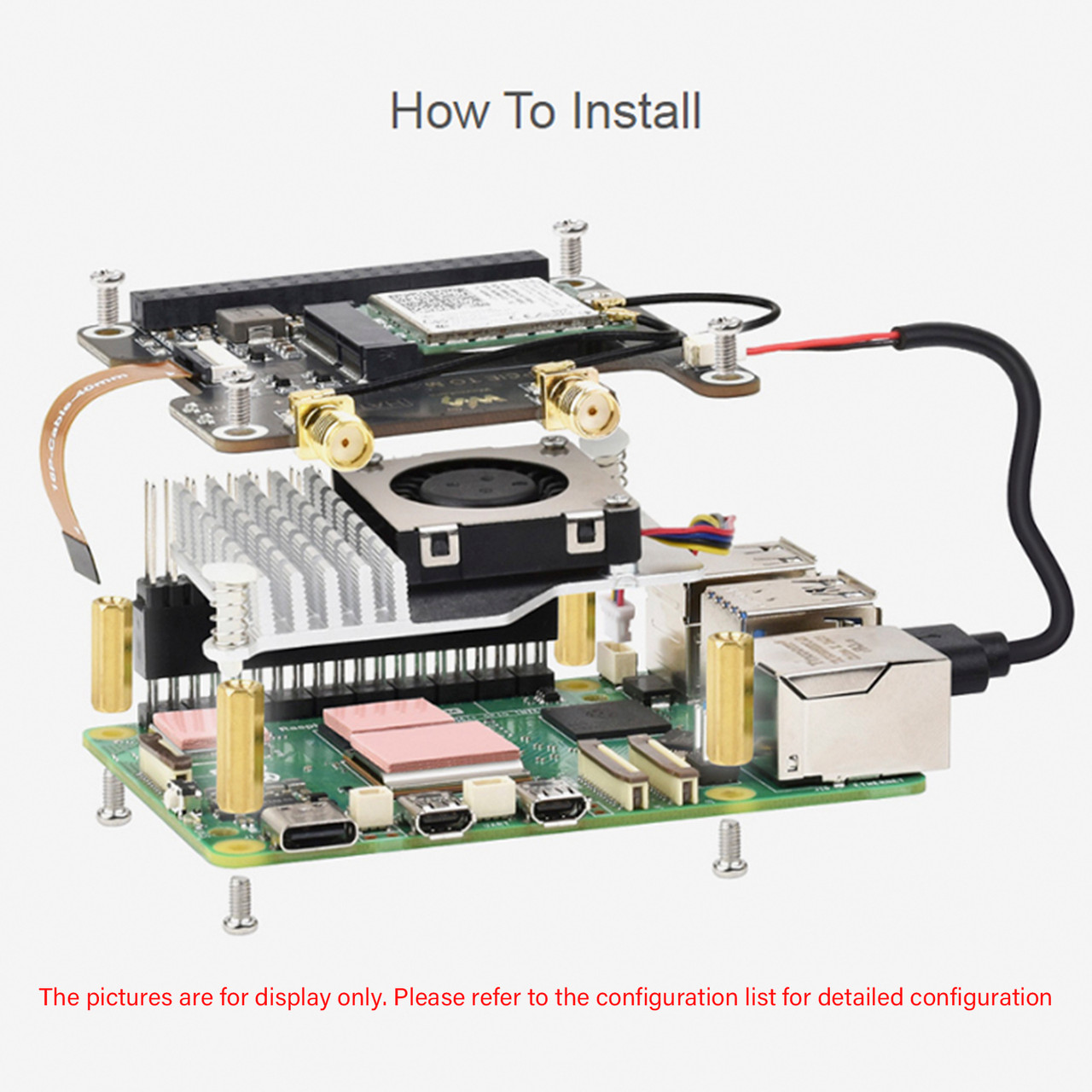 Raspberry Pi 5 PCIe to M.2 E Key Adapter Board For NGFF Wireless Network Card Raspberry Pi 5 PCIe to M.2 E Key Adapter Board For NGFF Wireless Network Card