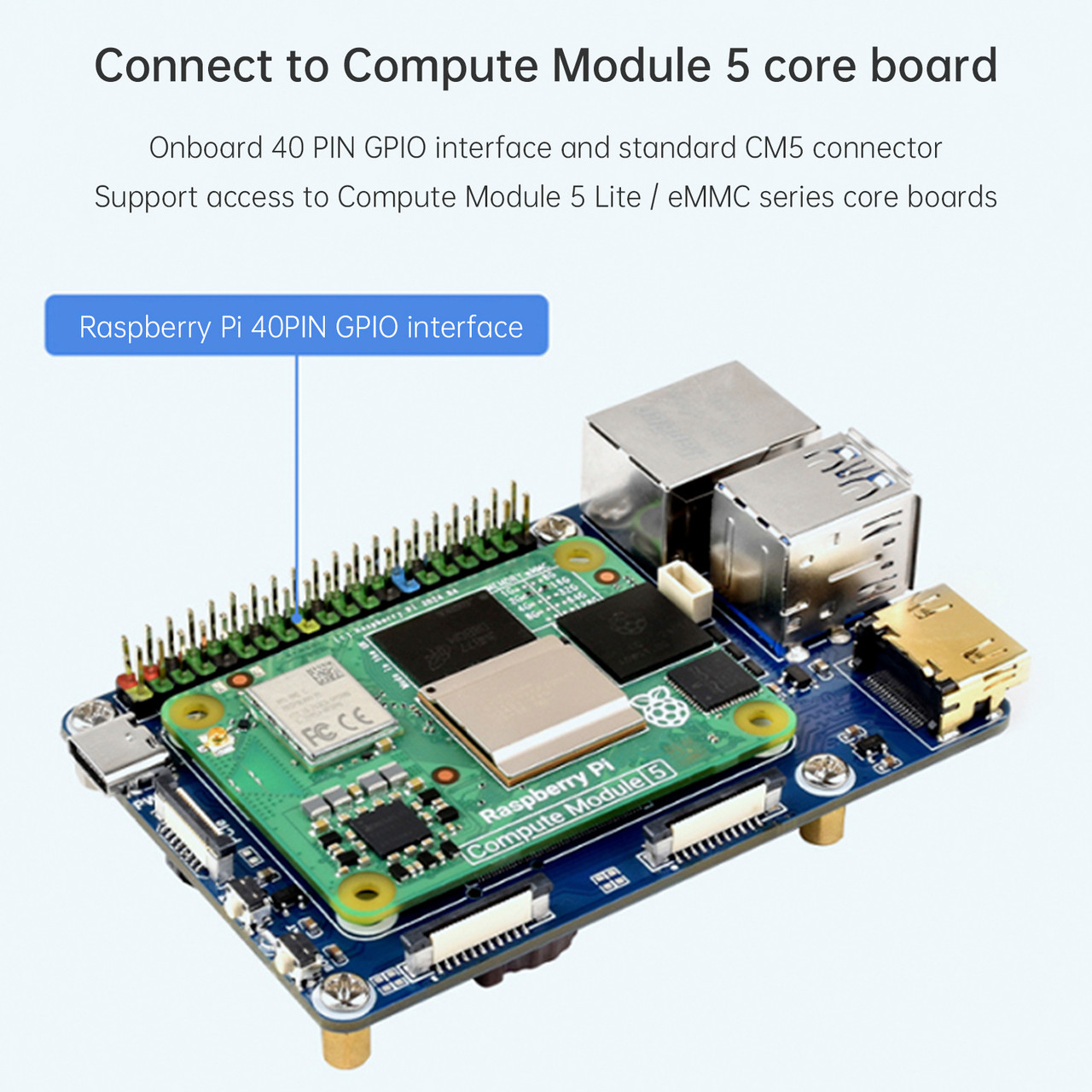 Raspberry Pi Module 5 Expansion Board CM5 Computing Module Core Board Base Plate Raspberry Pi Module 5 Expansion Board CM5 Computing Module Core Board Base Plate