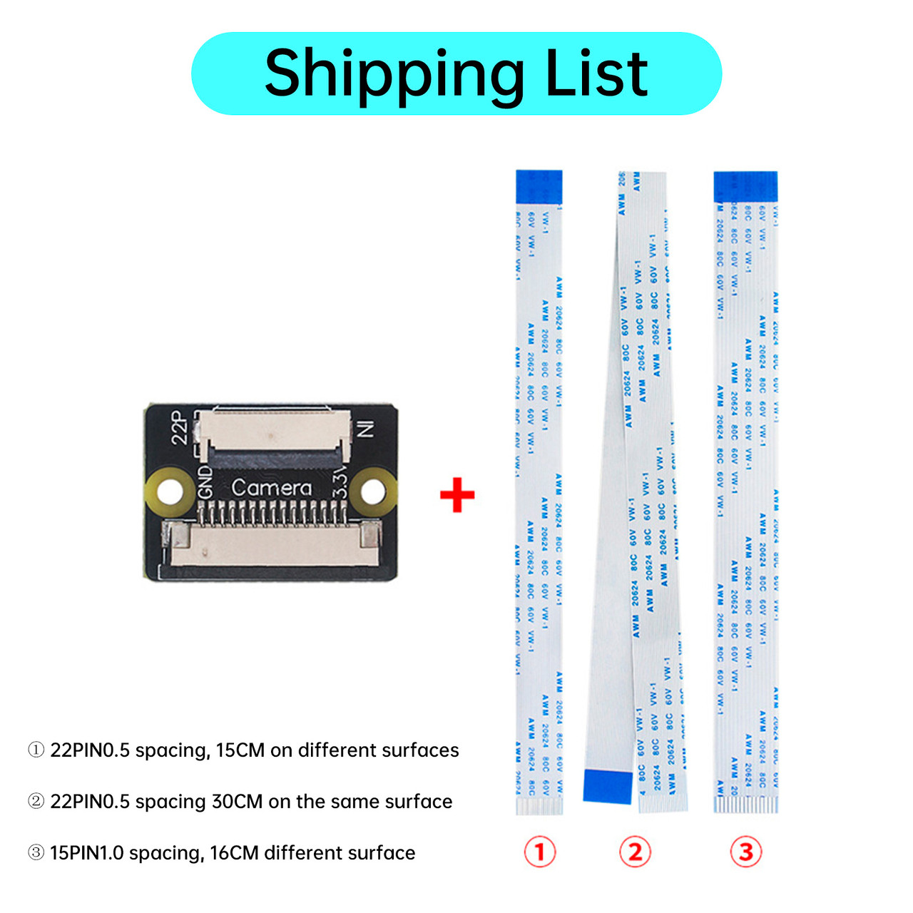 Raspberry Pi 5th Zero DSI Display CSI Camera Cable Adapter Board 15pin to 22pin
