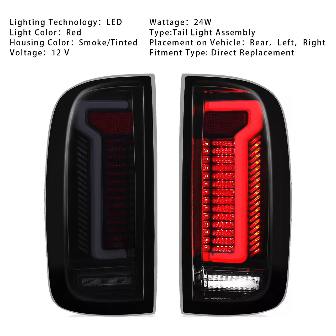 2015-2022 Chevy Colorado GMC Canyon Left+Right LED Tail Light Assembly RED Generic