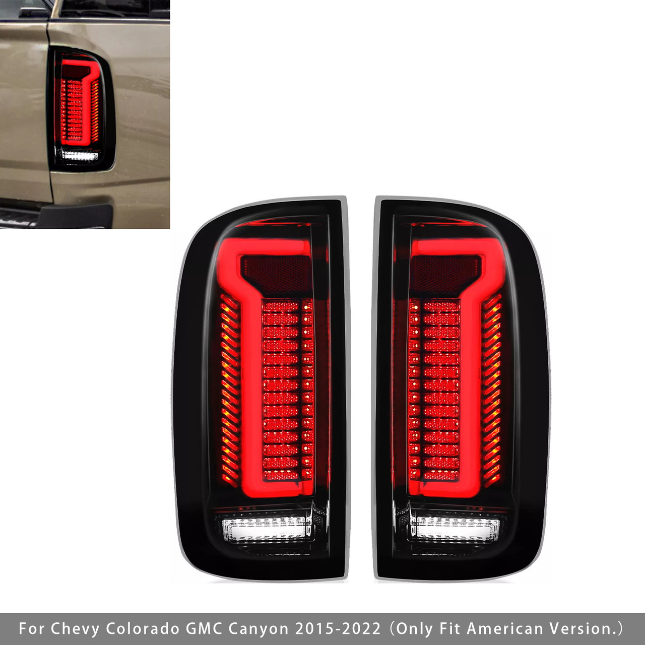 2015-2022 Chevy Colorado GMC Canyon Left+Right LED Tail Light Assembly RED Generic