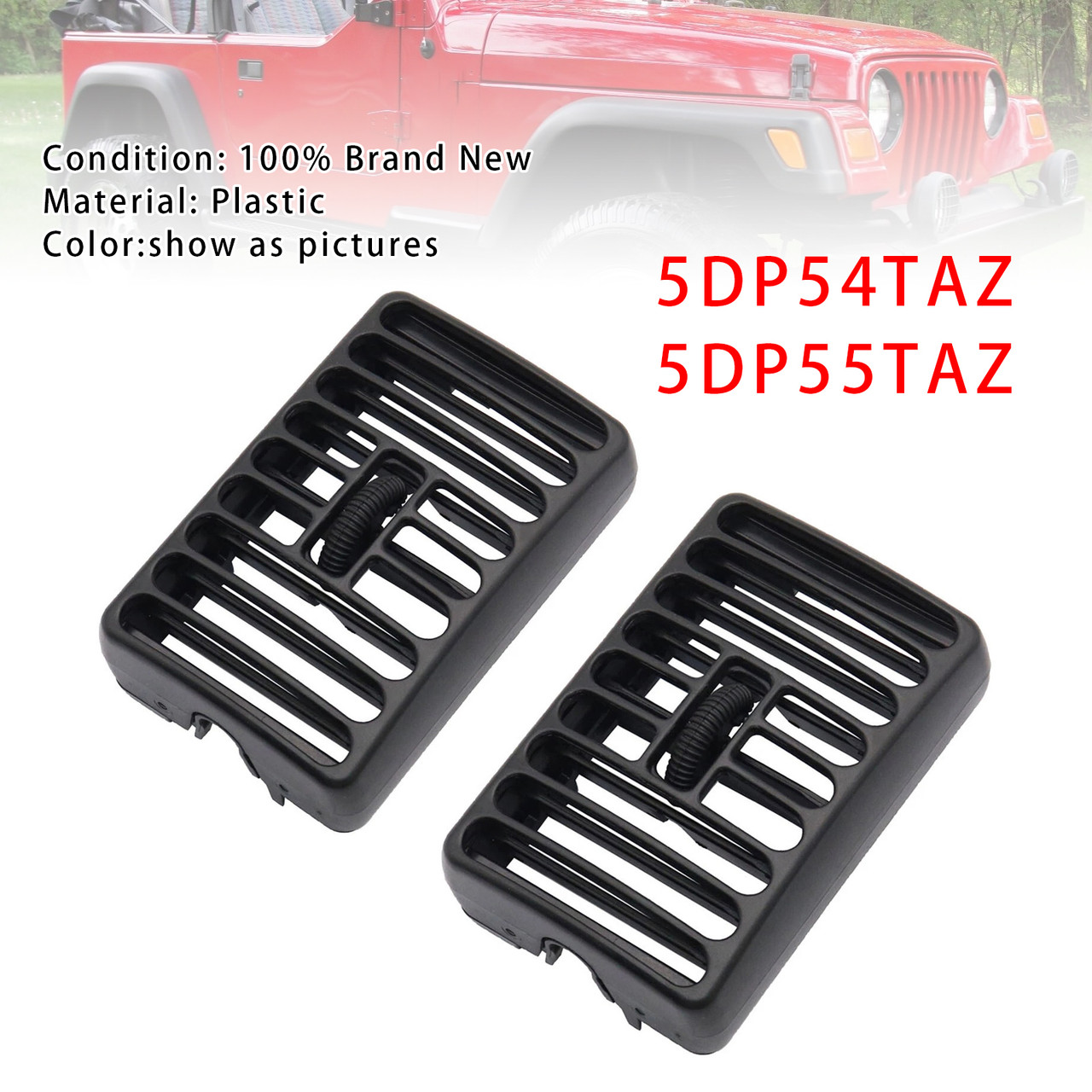 1997-2006 Jeep Wrangler TJ 2PCS Side Dash Vents Louver Outlet Driver Passenger 5DP54TAZ Generic