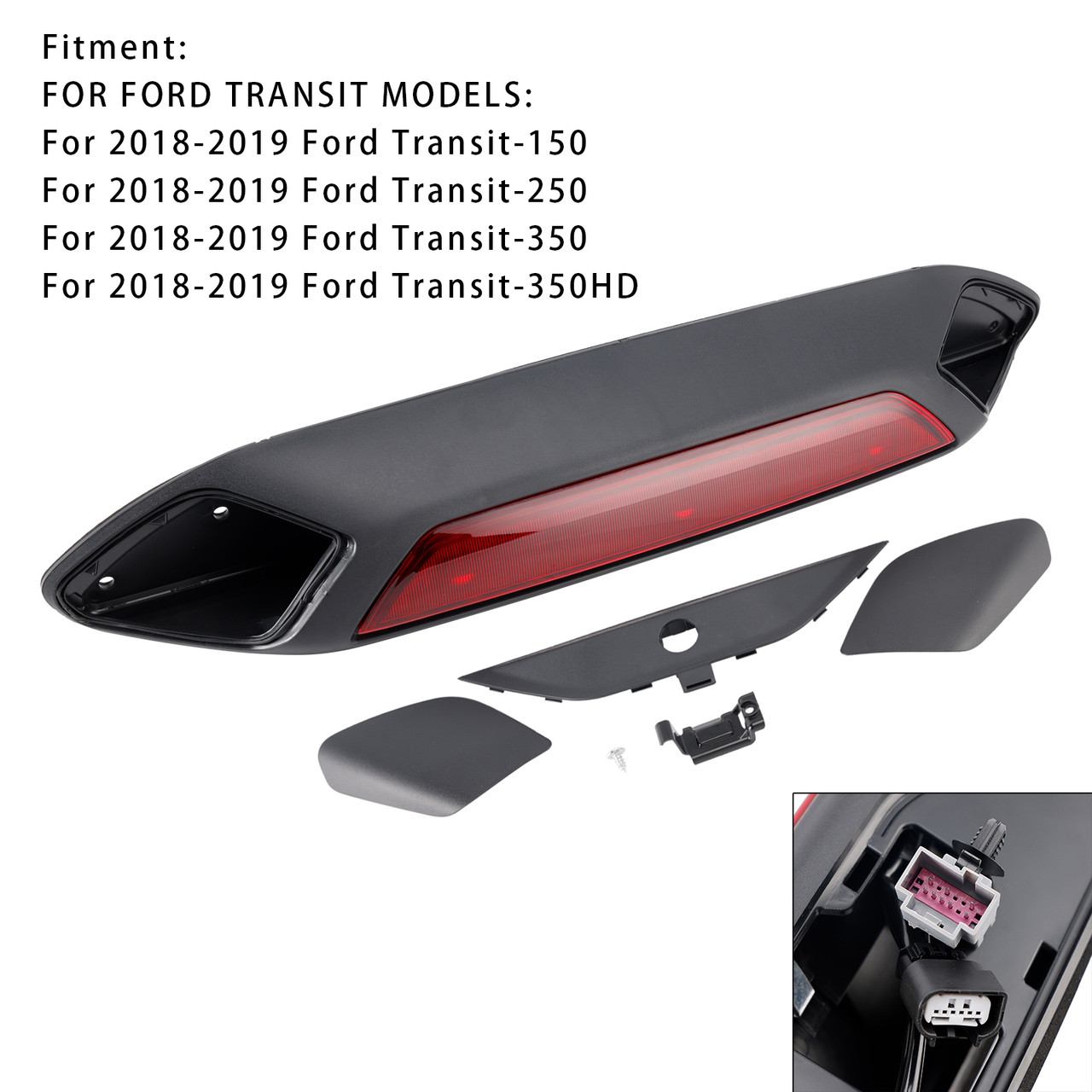 2018-2019 Ford Transit-150 250 350 350HD 3rd Brake Light Stop Lamp 923-127 Red Generic