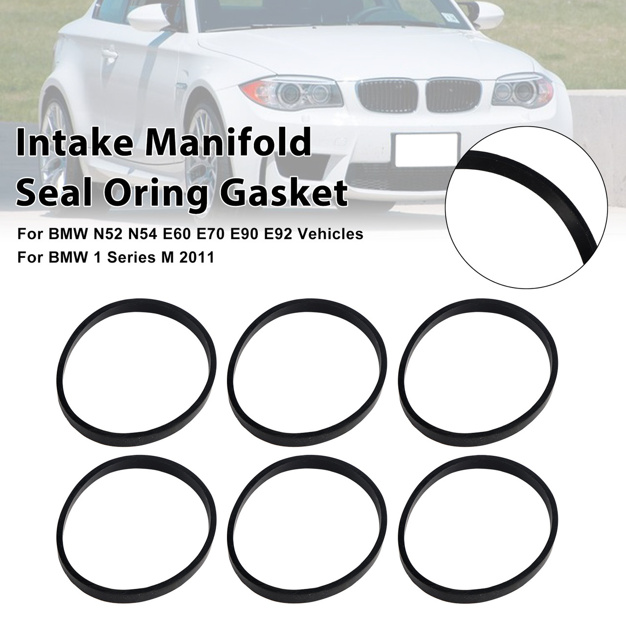 6PCS Intake Manifold Gasket Set 037-6192 Fit BMW E70 E90 E92 X4 X5 X6 3er 5er