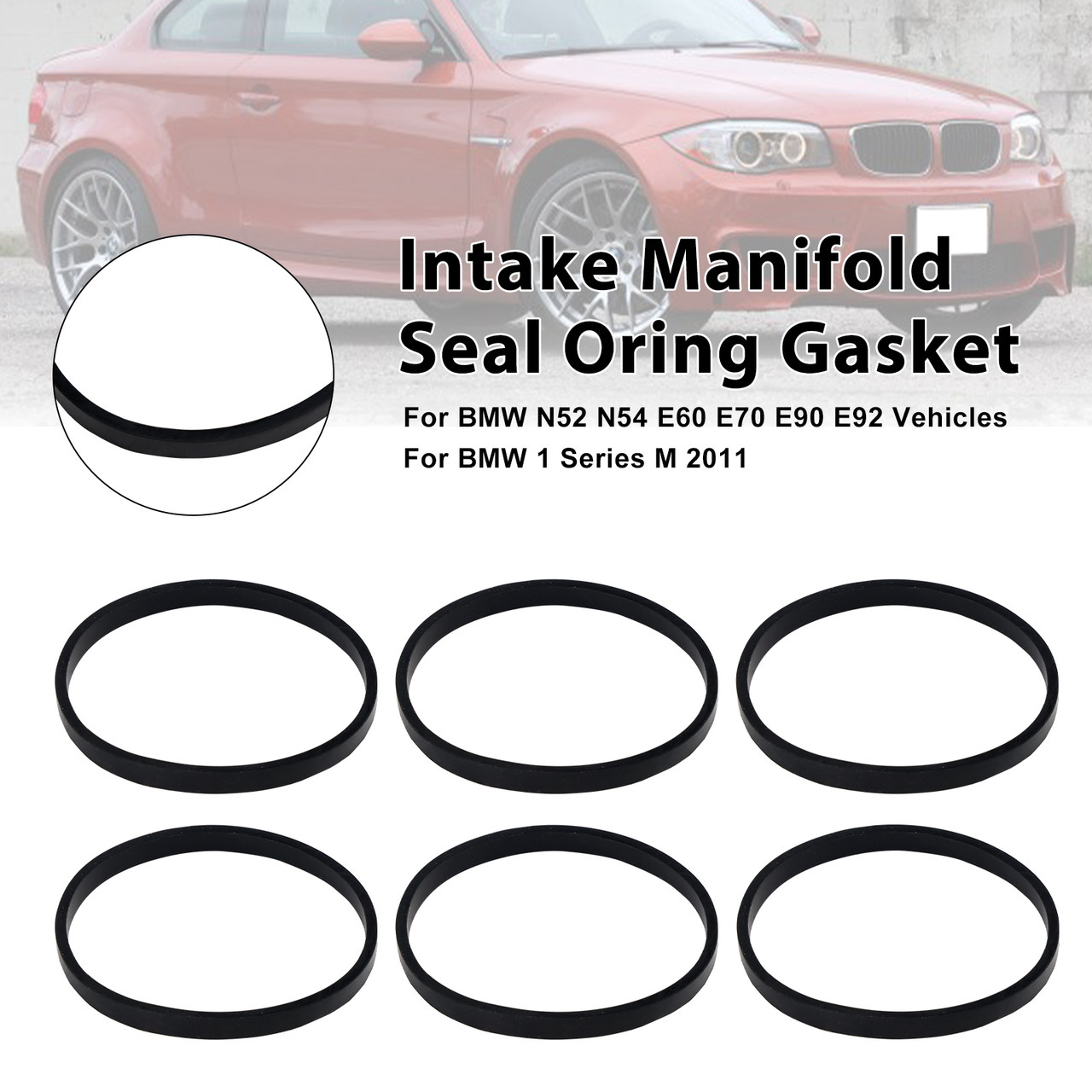 6PCS Intake Manifold Gasket Set 037-6192 Fit BMW E70 E90 E92 X4 X5 X6 3er 5er
