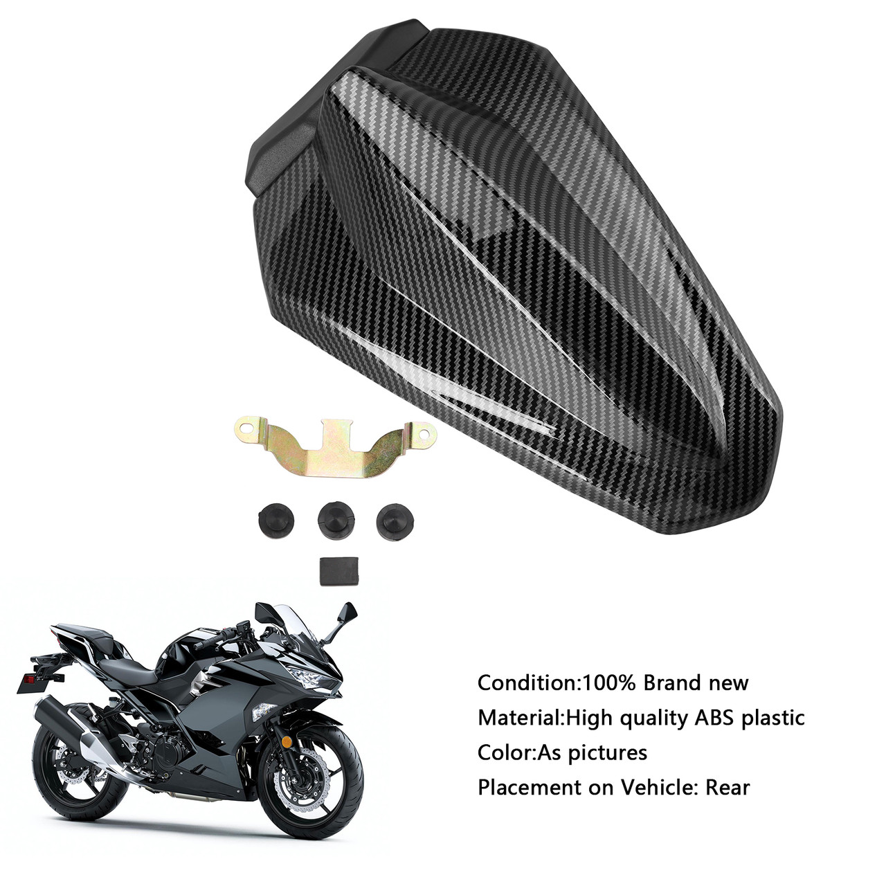 2018-2024 Kawasaki EX400 Racing Tail Rear Seat Fairing Cowl Carbon Generic