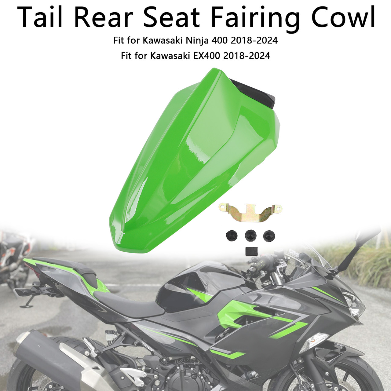 2018-2024 Kawasaki EX400 Racing Tail Rear Seat Fairing Cowl Green Generic