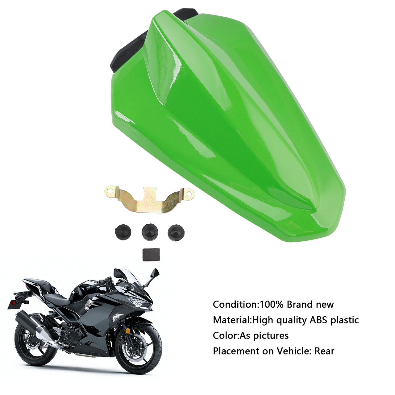 2018-2024 Kawasaki EX400 Racing Tail Rear Seat Fairing Cowl Green Generic