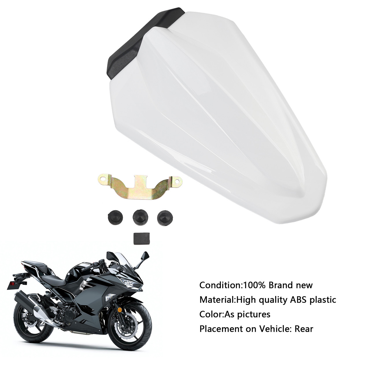 2018-2024 Kawasaki EX400 Racing Tail Rear Seat Fairing Cowl White Generic