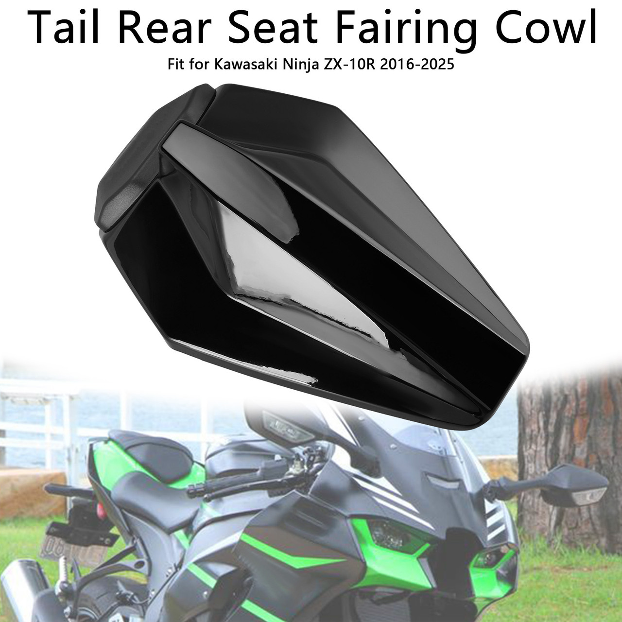 2016-2025 Kawasaki Ninja ZX-10R Tail Rear Seat Fairing Cowl Black Generic