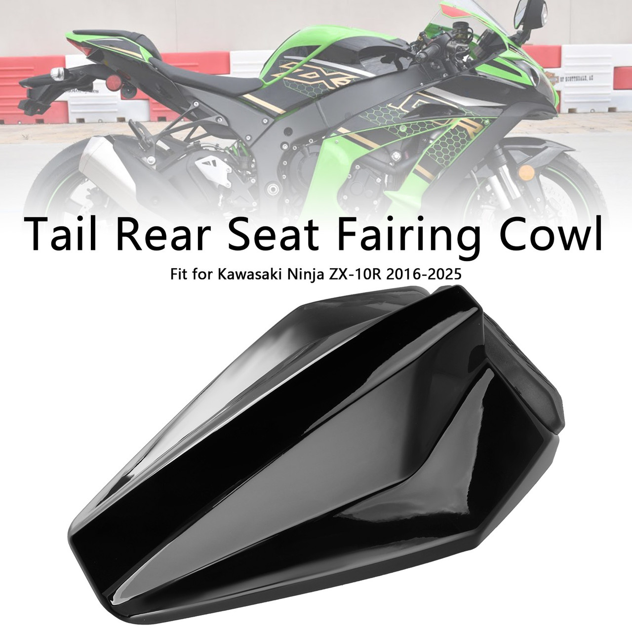 2016-2025 Kawasaki Ninja ZX-10R Tail Rear Seat Fairing Cowl Black Generic