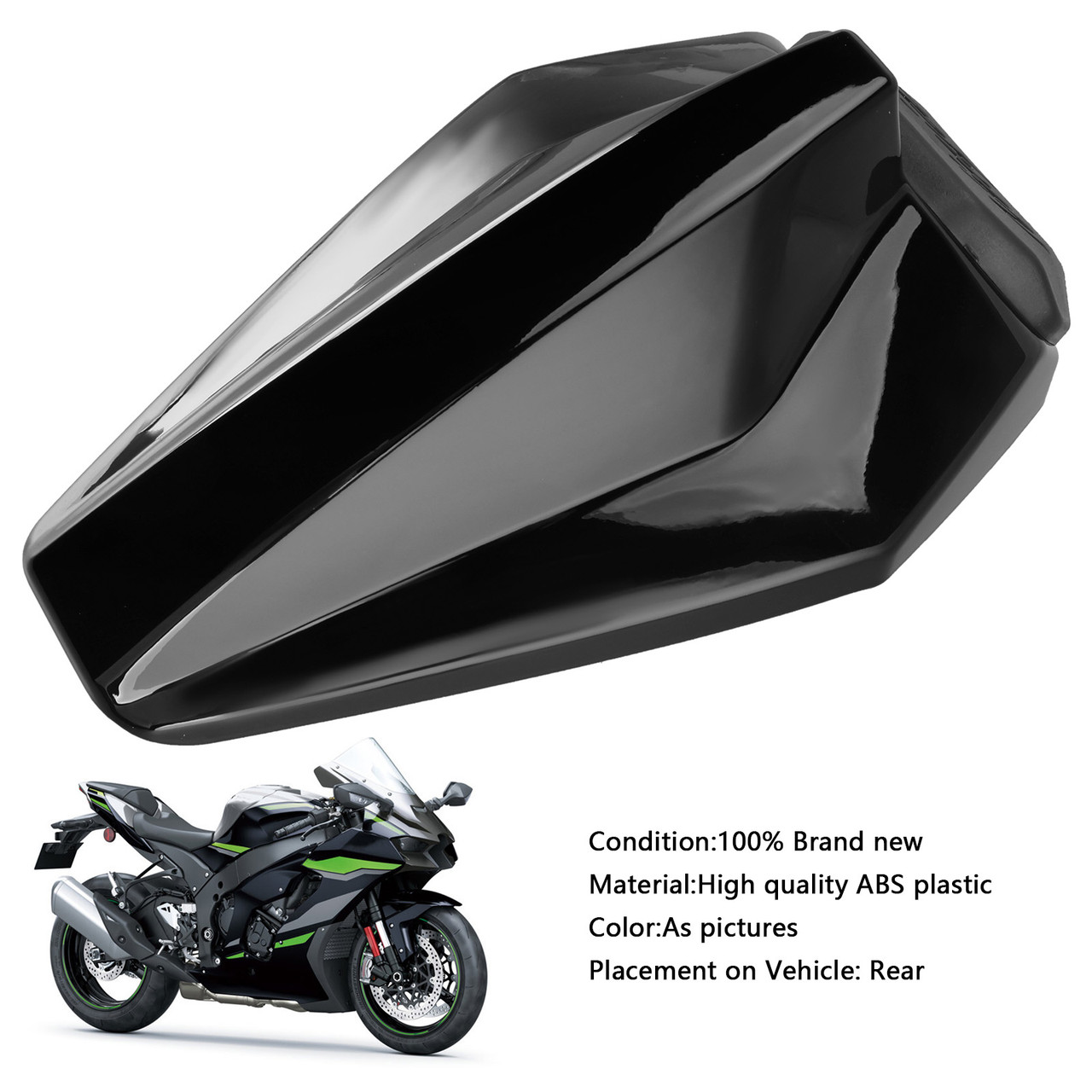 2016-2025 Kawasaki Ninja ZX-10R Tail Rear Seat Fairing Cowl Black Generic
