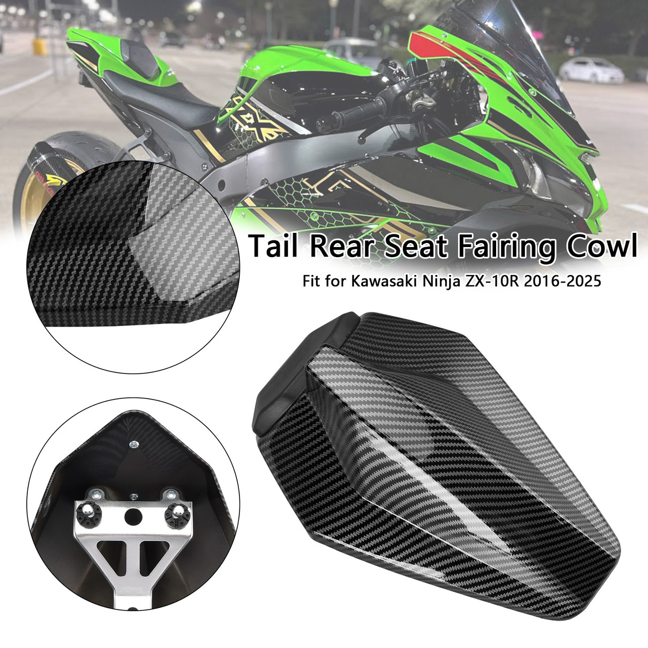 2016-2025 Kawasaki Ninja ZX-10R Tail Rear Seat Fairing Cowl Carbon Generic