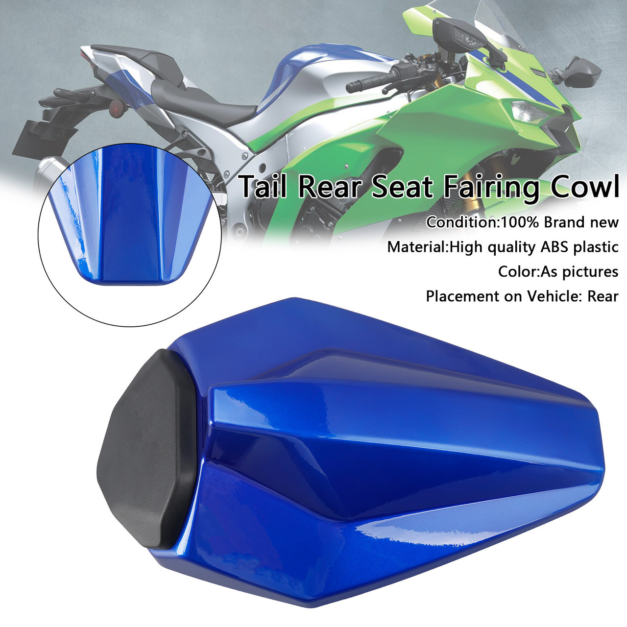 2016-2025 Kawasaki Ninja ZX-10R Tail Rear Seat Fairing Cowl Blue Generic