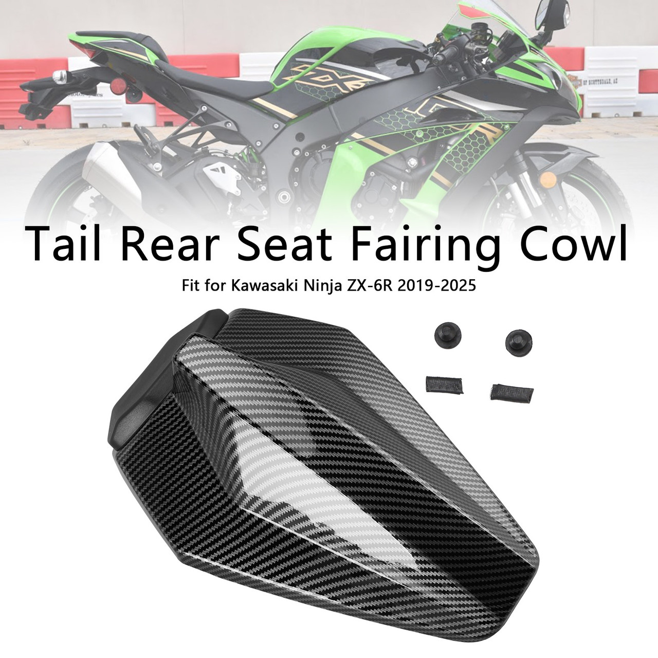 2019-2025 Kawasaki Ninja ZX-6R Tail Rear Seat Fairing Cowl Carbon Generic