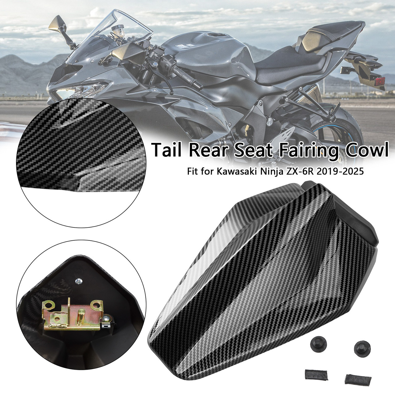 2019-2026 Kawasaki Ninja ZX-6R Tail Rear Seat Fairing Cowl Carbon Generic
