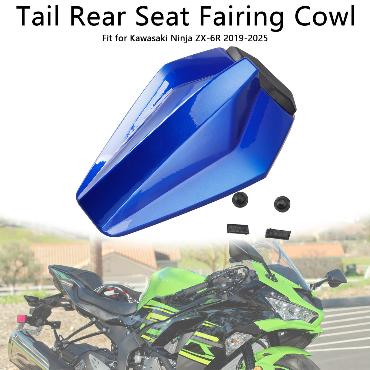 2019-2025 Kawasaki Ninja ZX-6R Tail Rear Seat Fairing Cowl Blue Generic