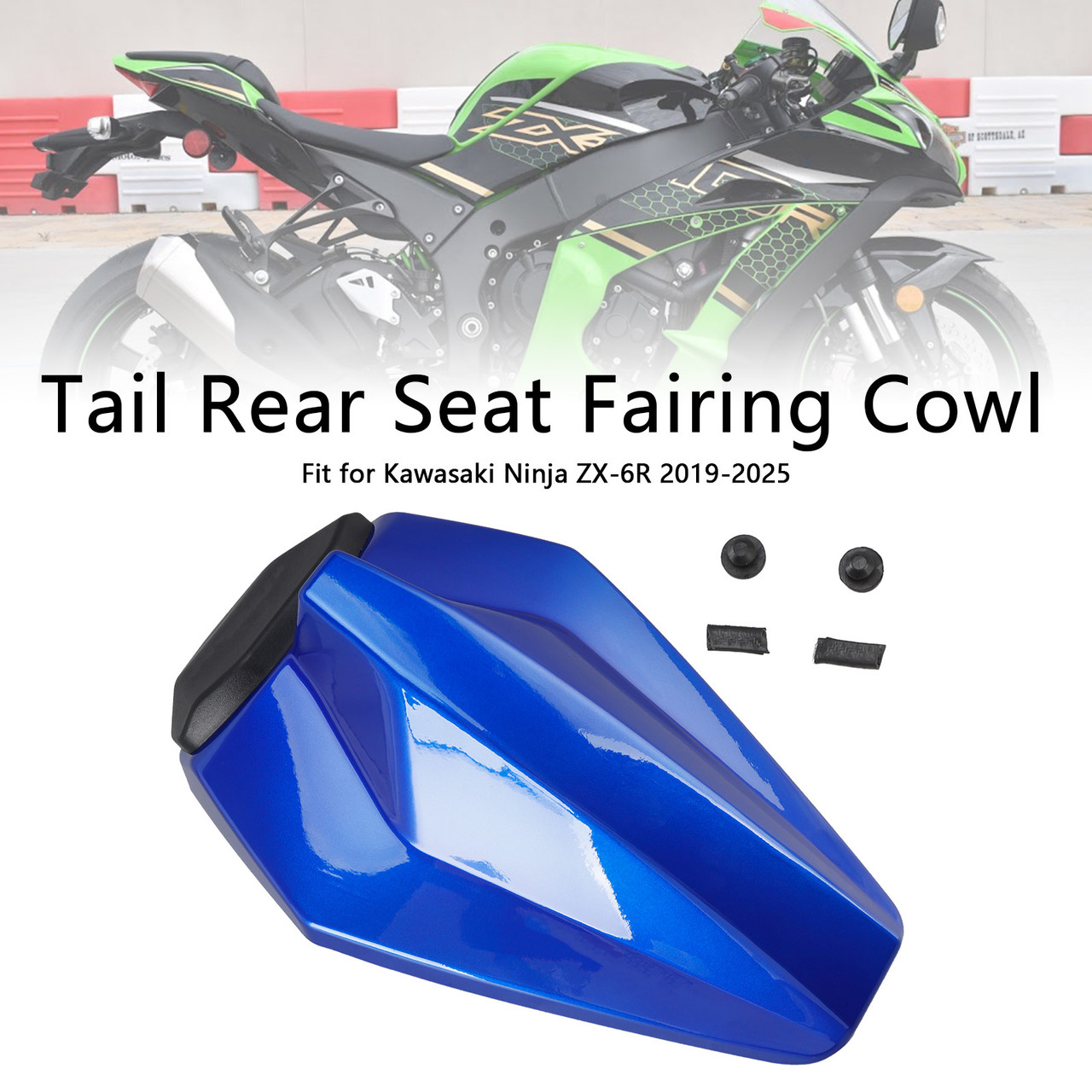 2019-2026 Kawasaki Ninja ZX-6R Tail Rear Seat Fairing Cowl Blue Generic