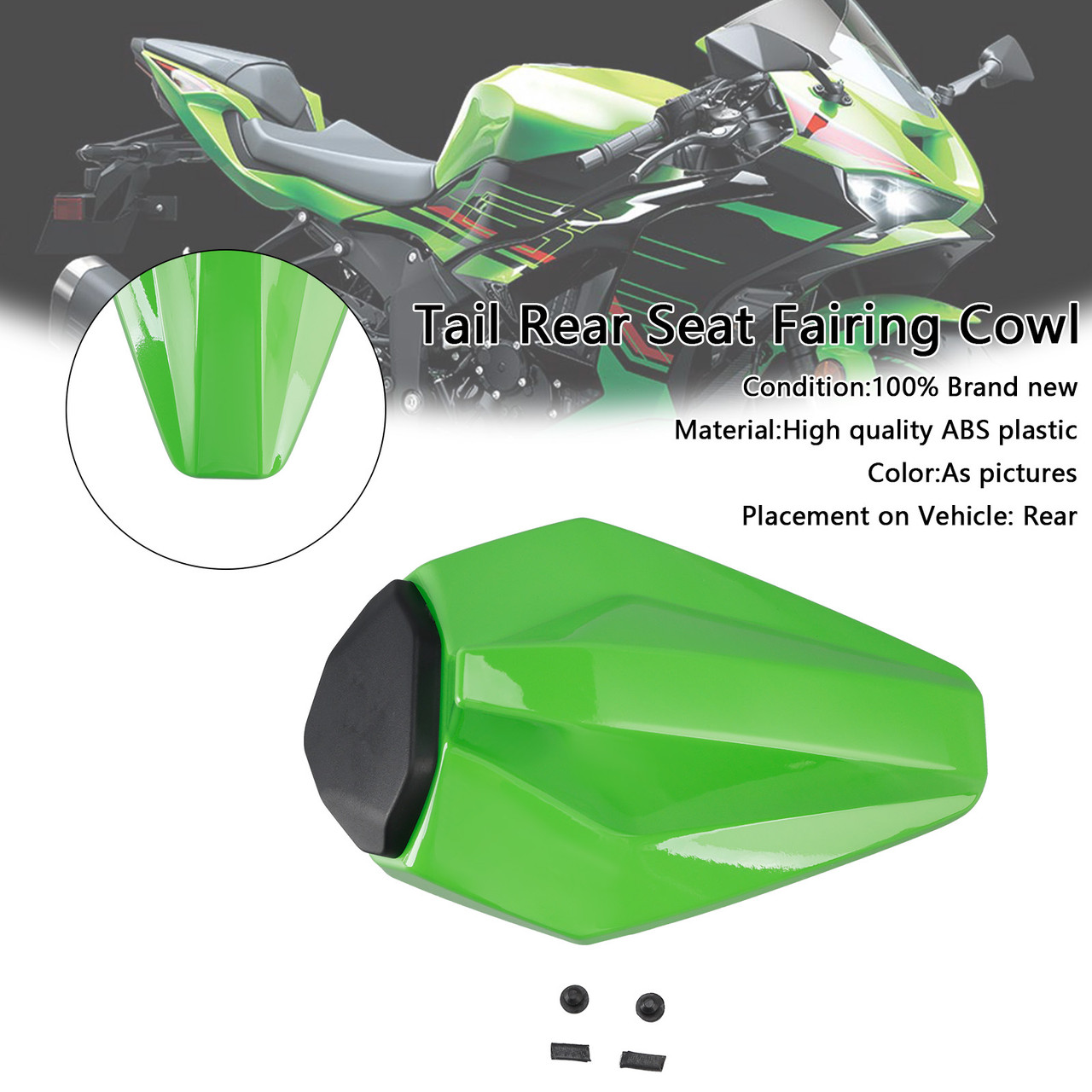 2019-2025 Kawasaki Ninja ZX-6R Tail Rear Seat Fairing Cowl Green