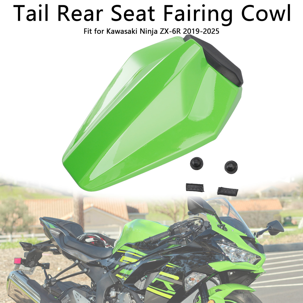2019-2025 Kawasaki Ninja ZX-6R Tail Rear Seat Fairing Cowl Green