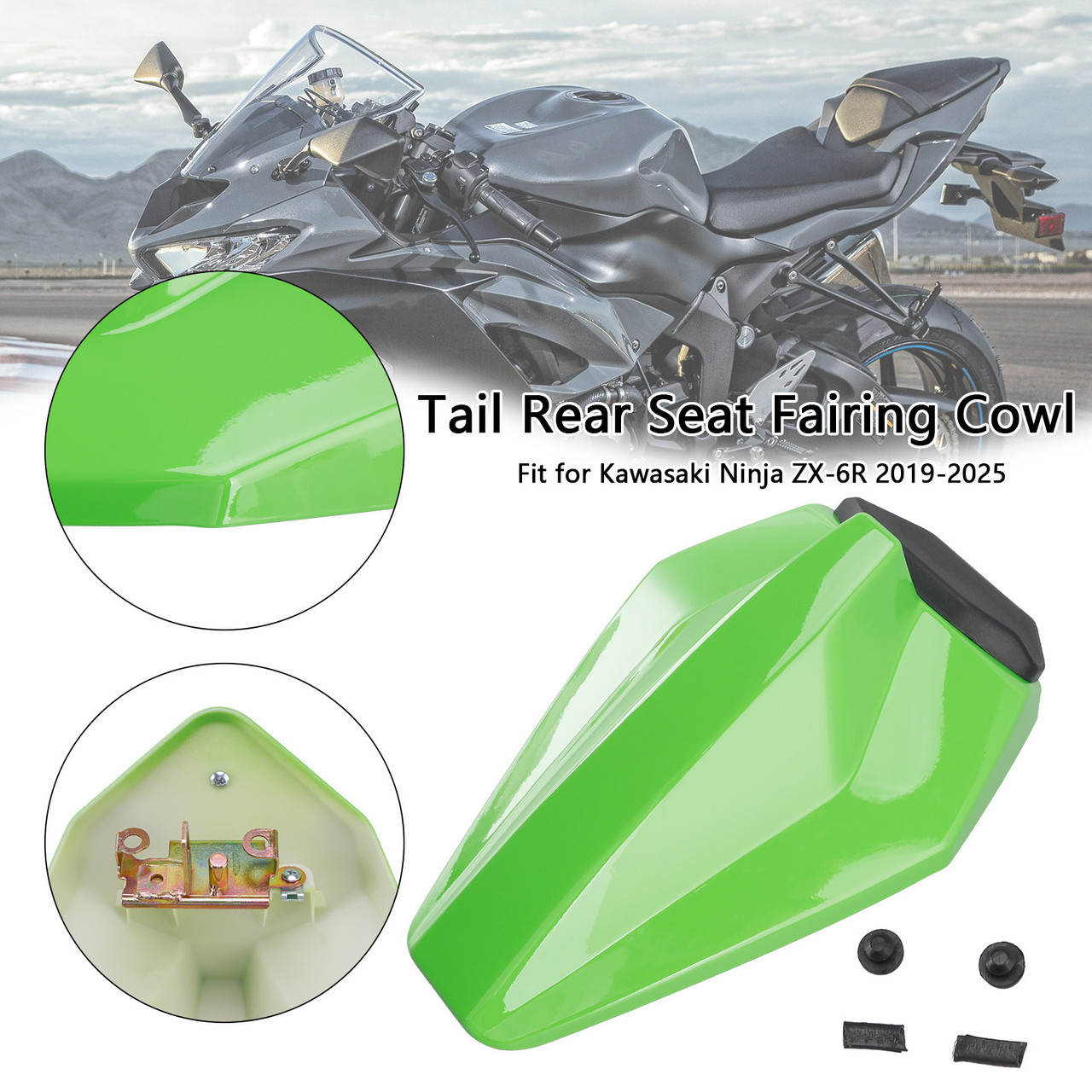 2019-2025 Kawasaki Ninja ZX-6R Tail Rear Seat Fairing Cowl Green