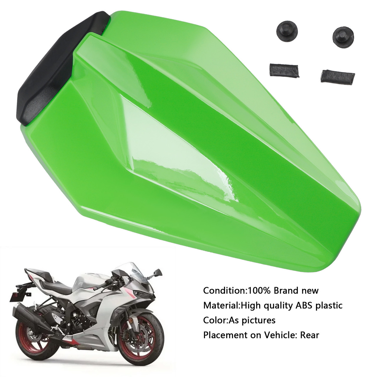 2019-2026 Kawasaki Ninja ZX-6R Tail Rear Seat Fairing Cowl Green Generic