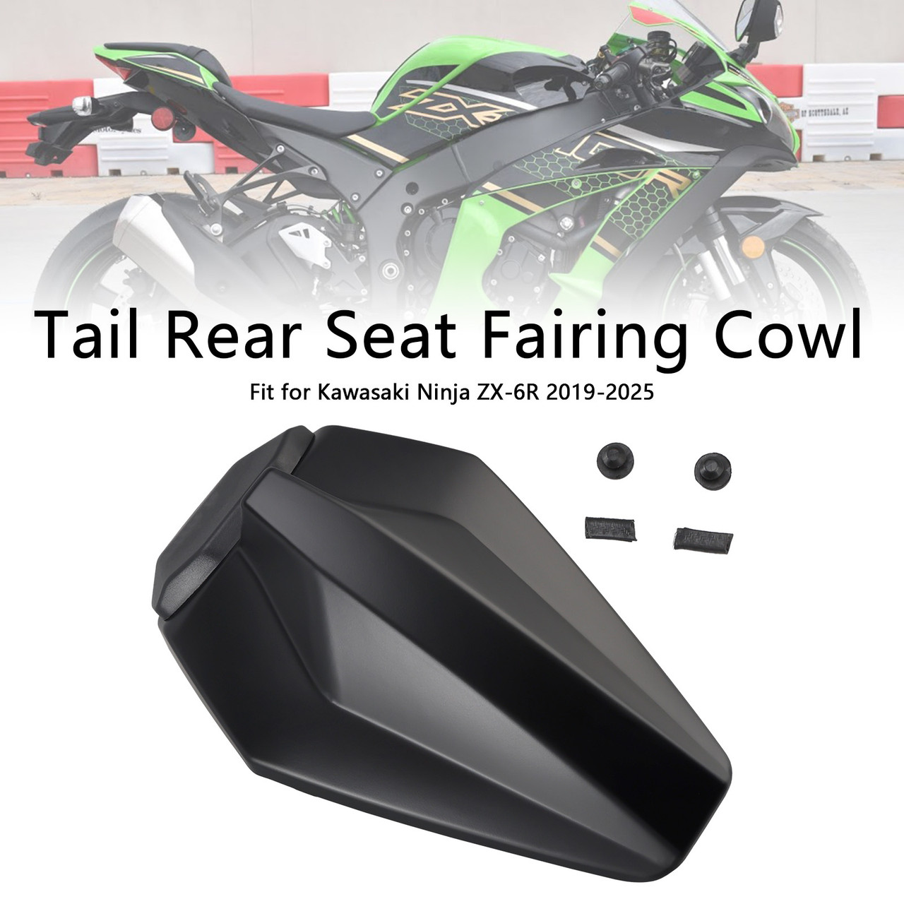 2019-2026 Kawasaki Ninja ZX-6R Tail Rear Seat Fairing Cowl Matte Black Generic