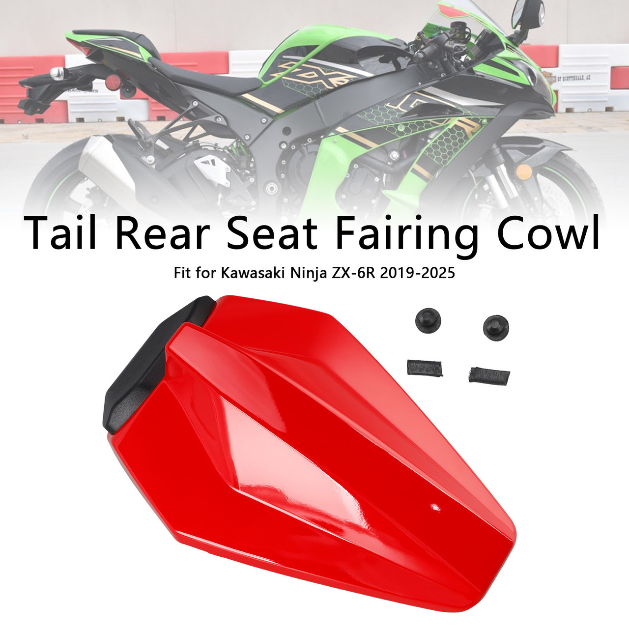 2019-2025 Kawasaki Ninja ZX-6R Tail Rear Seat Fairing Cowl Red Generic