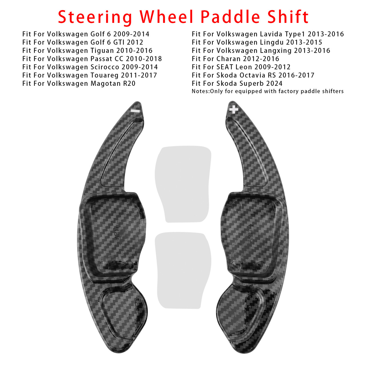 2009-2014 Volkswagen Golf 6 Carbon Look Steering Wheel Paddle Shifter Extension Black Generic 2009-2014 Volkswagen Golf 6 Carbon Look Steering Wheel Paddle Shifter Extension Black Generic
