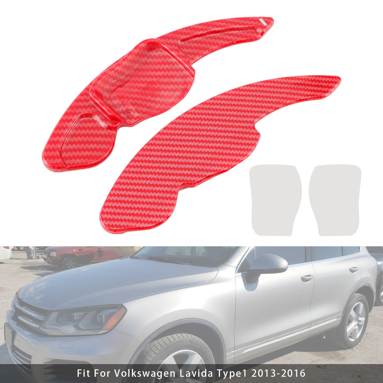 2011-2017 Volkswagen Touareg Carbon Look Steering Wheel Paddle Shifter Extension Red Generic 2011-2017 Volkswagen Touareg Carbon Look Steering Wheel Paddle Shifter Extension Red Generic