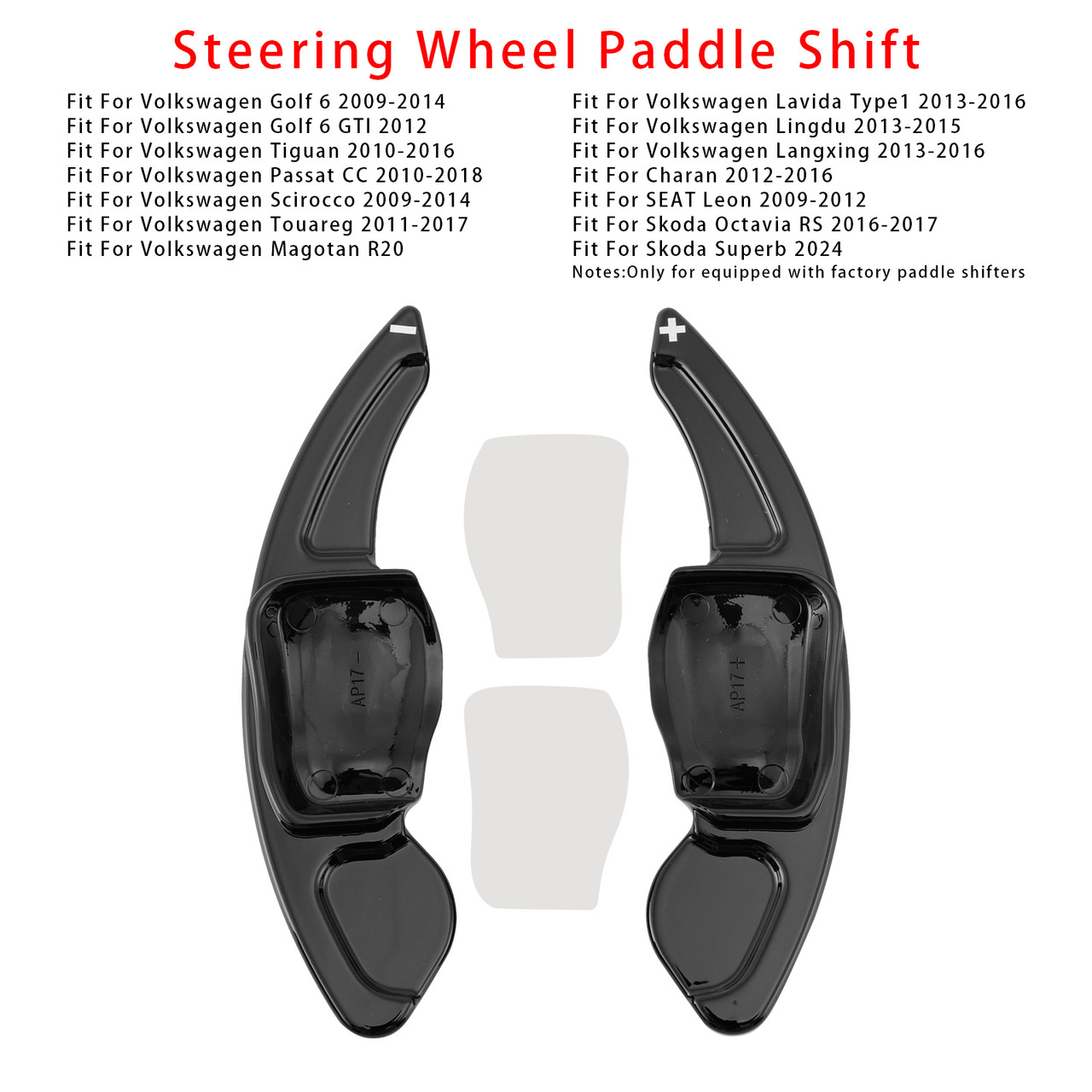 2009-2012 SEAT Leon Steering Wheel Paddle Shifter Extension Black Generic 2009-2012 SEAT Leon Steering Wheel Paddle Shifter Extension Black Generic