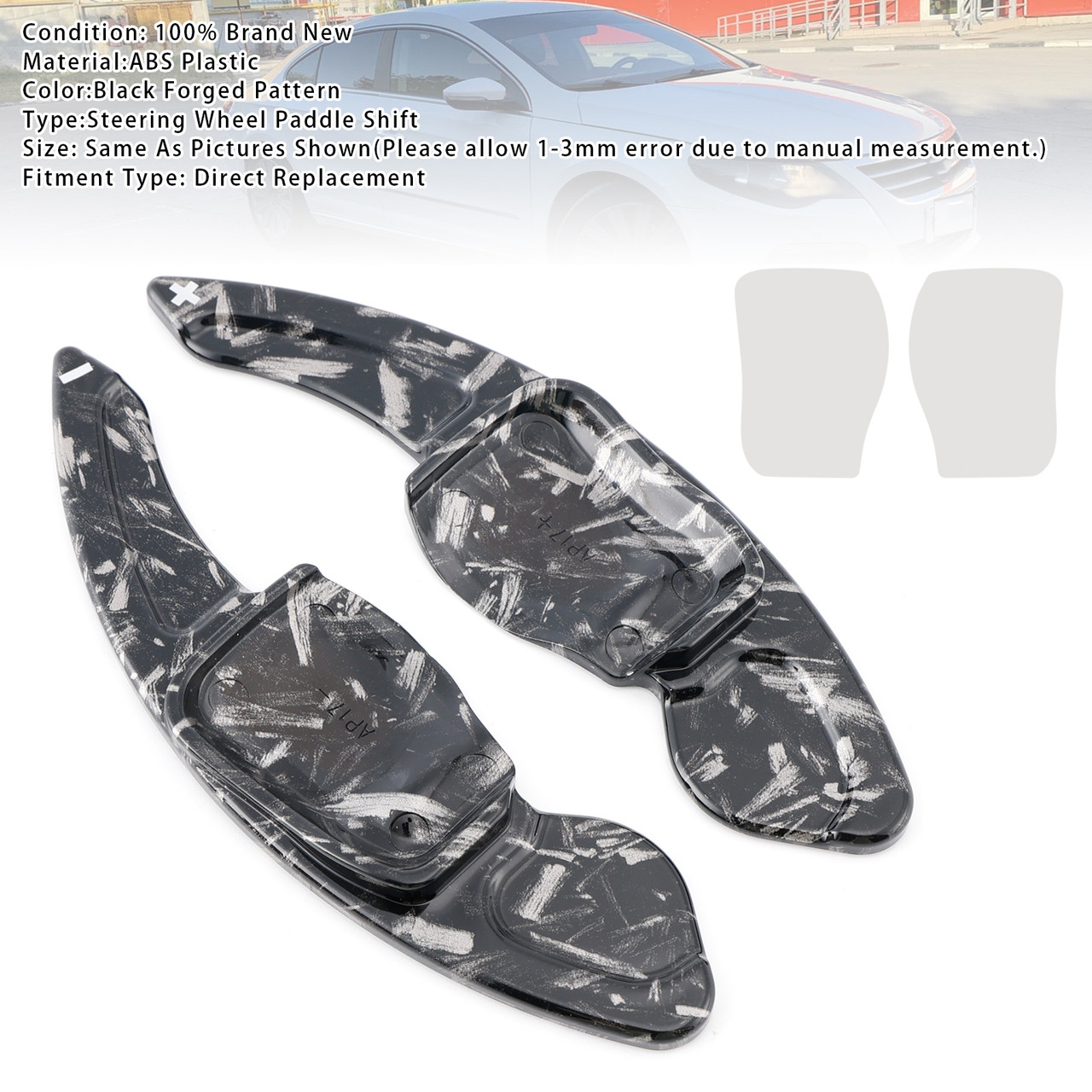 2016-2017 Skoda Octavia RS Steering Wheel Paddle Shifter Extension Black Forged Pattern Generic 2016-2017 Skoda Octavia RS Steering Wheel Paddle Shifter Extension Black Forged Pattern Generic