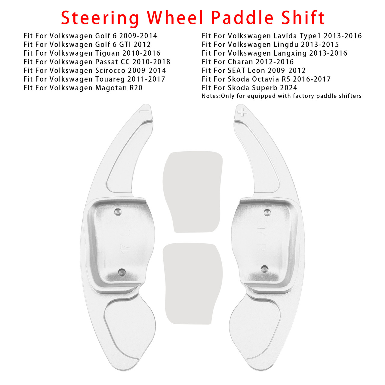 2009-2012 SEAT Leon Steering Wheel Paddle Shifter Extension Aluminium Silver Generic 2009-2012 SEAT Leon Steering Wheel Paddle Shifter Extension Aluminium Silver Generic