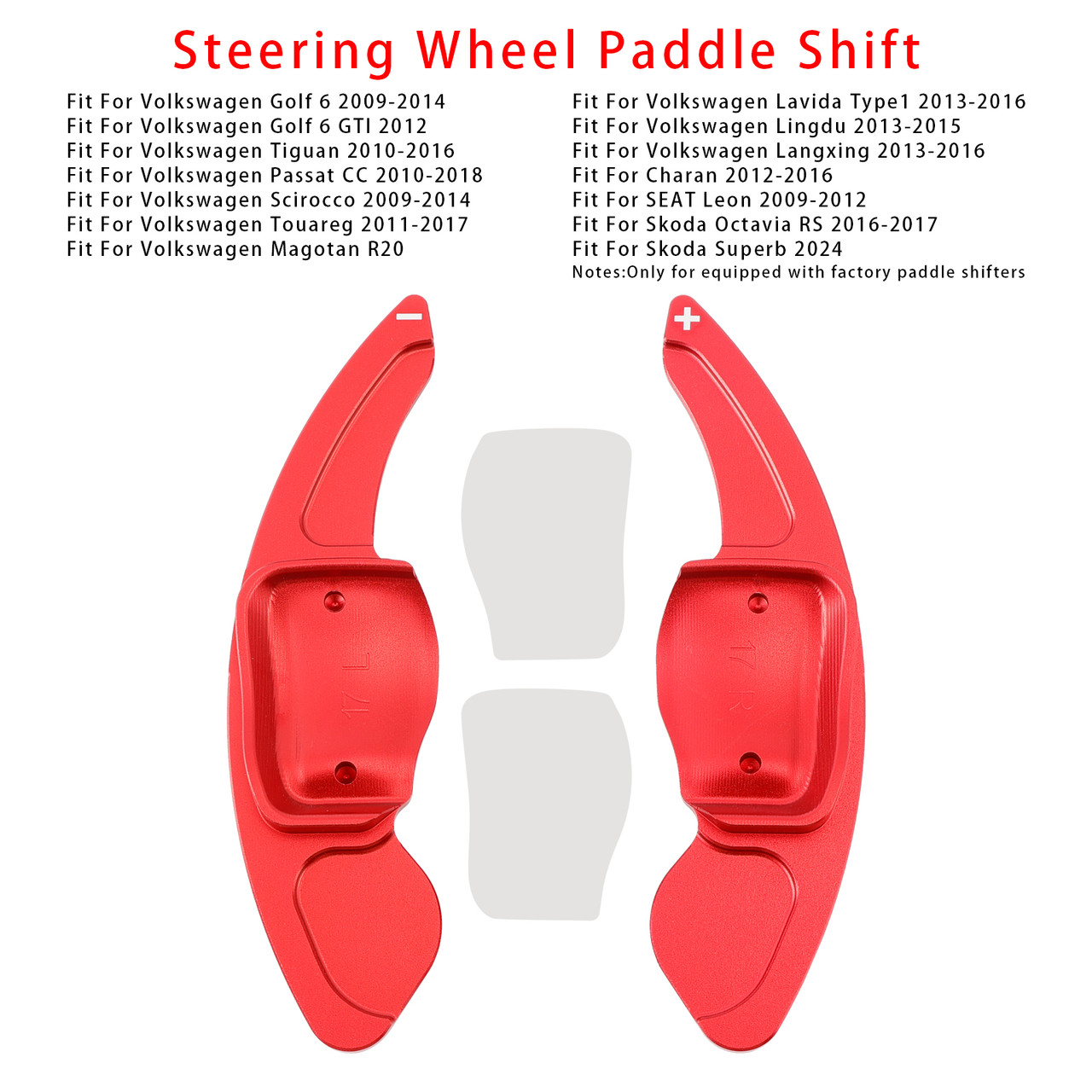 2009-2012 SEAT Leon Steering Wheel Paddle Shifter Extension Aluminium Red Generic 2009-2012 SEAT Leon Steering Wheel Paddle Shifter Extension Aluminium Red Generic