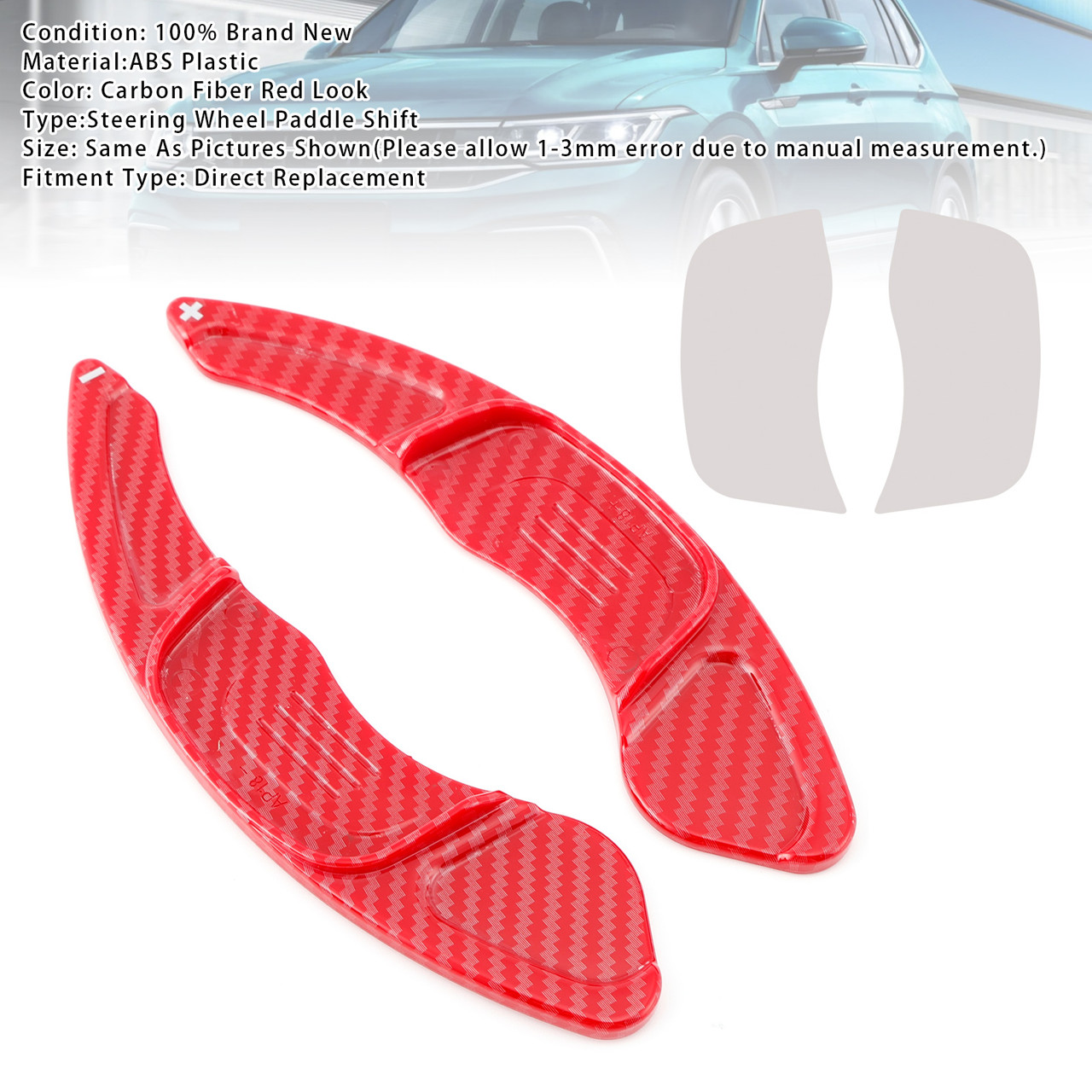 2016-2019 Volkswagen Alltrack R-Line Steering Wheel Paddle Shifter Extension Carbon Fiber Red Look Generic 2016-2019 Volkswagen Alltrack R-Line Steering Wheel Paddle Shifter Extension Carbon Fiber Red Look Generic